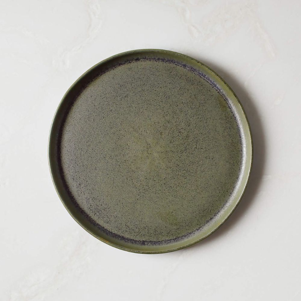 reactive glaze plate in green from crate and barrel