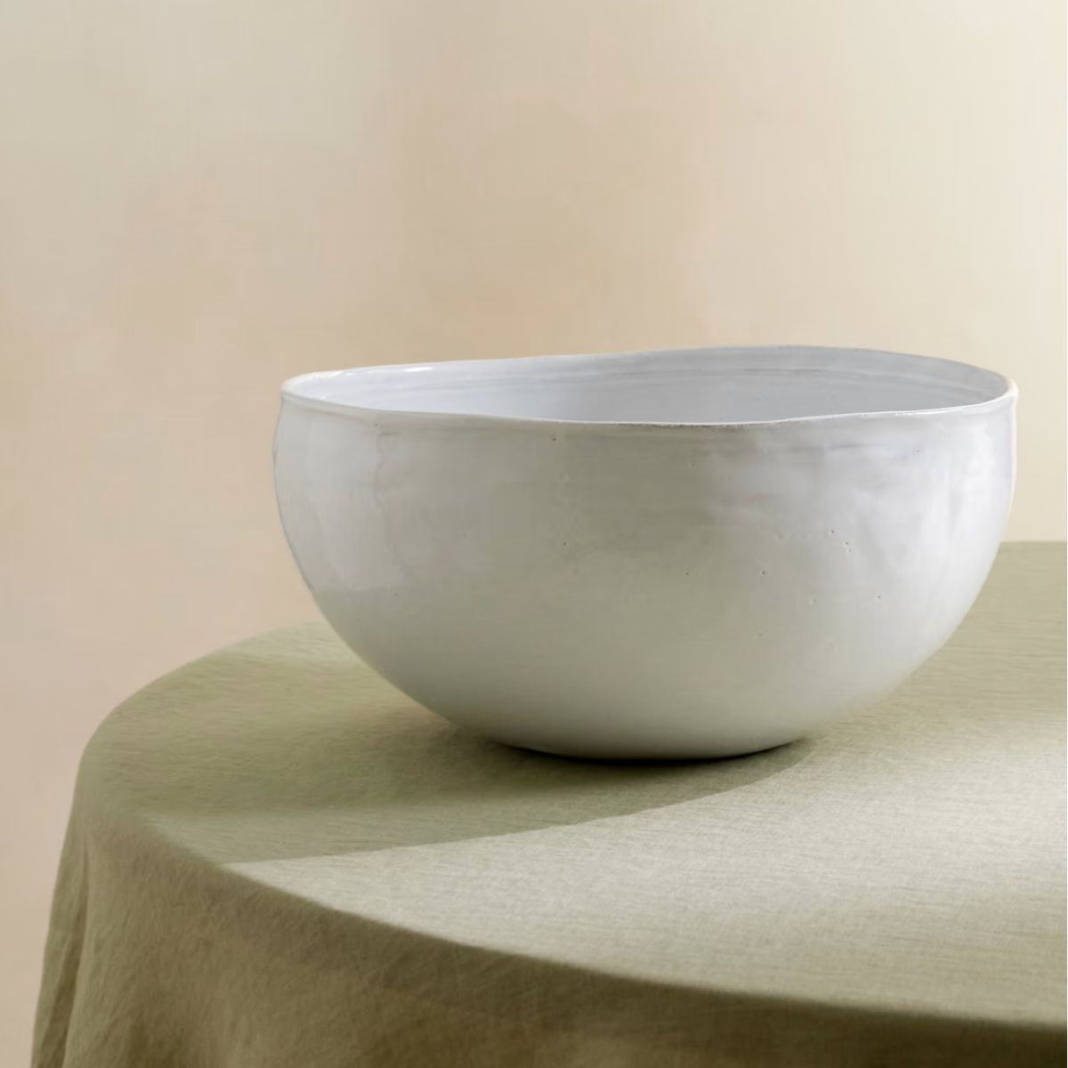 A large white serving bowl